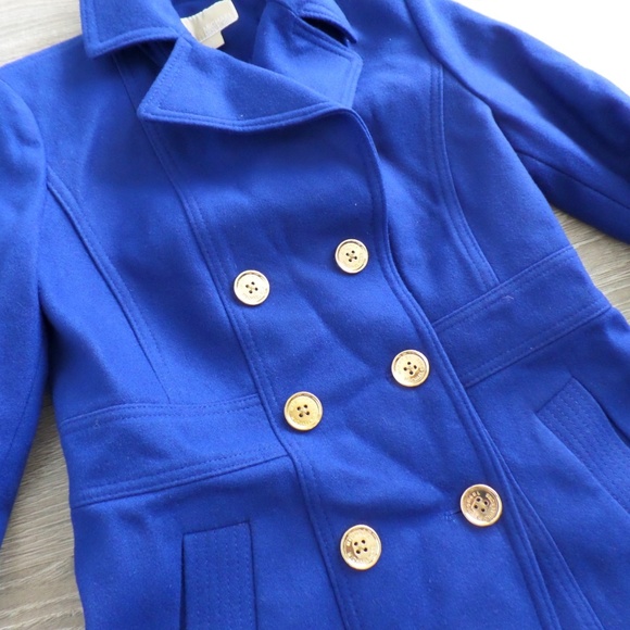 Michael Kors Women's Blue Double Breasted-Jacket - Picture 2 of 3